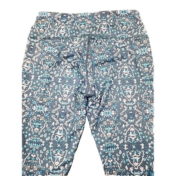 Apana Leggings Capri Green Geometric Print Mid-Rise Women's Small - Picture 4 of 7